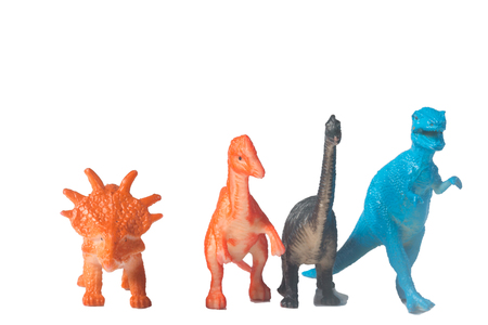 Plastic Dinosaur isolated on white backgroundの写真素材