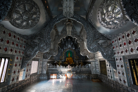 Silver Sanctuary Wat Srisuphan(temple) is Beautiful architecture in Chiangmai, Thailandのeditorial素材