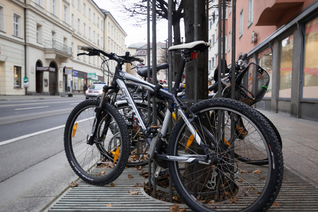 Bicycle road in innsbruck city of Austriaの写真素材