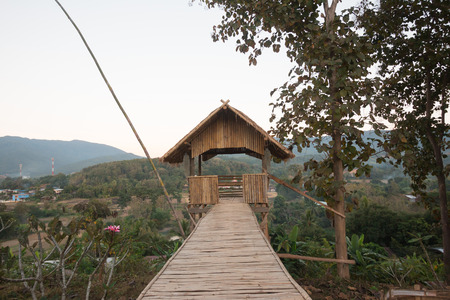 pavilion made of bamboo in nan provinceの写真素材