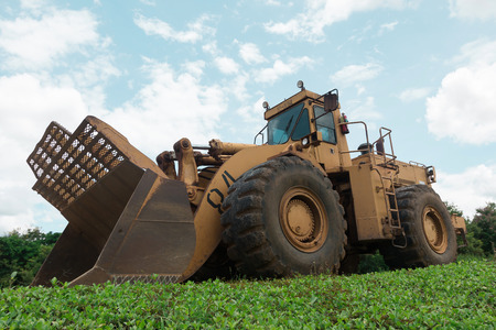 tractor in the mines in power plantの写真素材