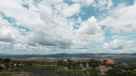 stormy scenery countryside at reservoir and  beautiful clouds ,landscapeの写真素材