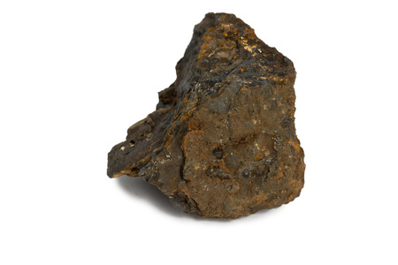 Hematite Rock isolate on white backgroundの写真素材