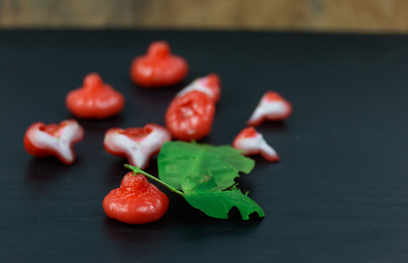 Fresh rose apple fruit isolate on wood