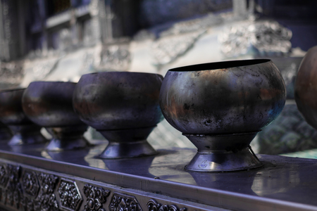 silver Bowl in Wat Si Suphan (temple )Made from silver in Chiangmai provinceの写真素材