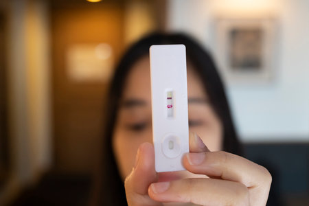 Pregnancy test results is Show pregnancy resultsの写真素材