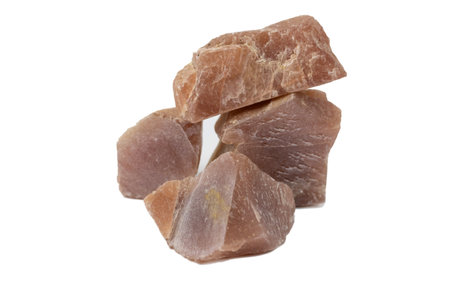 Sunstone mineral for accessories industrial isolate on white backgroundの写真素材