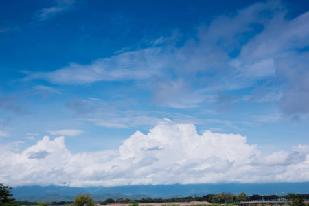 blue sky and white cloud in the morning, natural landscape background.の写真素材