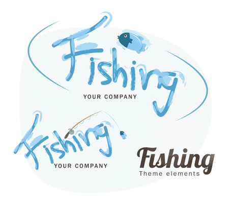 Fishing icon Theme elementsのイラスト素材