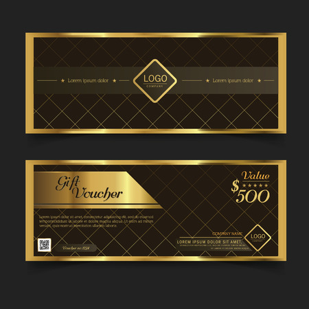 Gift Voucher Logo Premier Gold.Vectorのイラスト素材