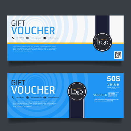 Gift voucher template,gift voucher certificate coupon design template, Vector illustrationのイラスト素材