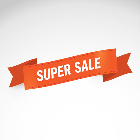 Super Sale Banner. Modern Ribbon. Vector illustration, Theme Colorful.のイラスト素材