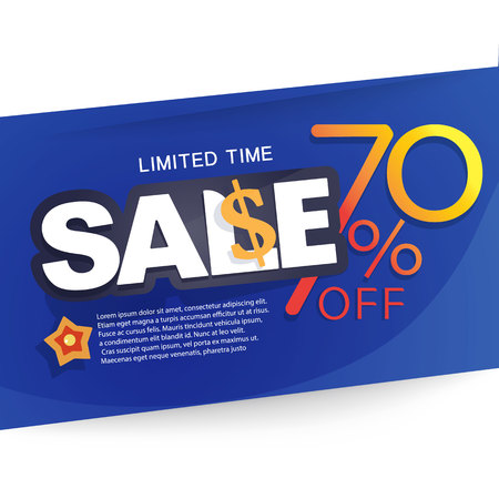 Icon Sale and special offer. special offer banner, up to 70% off. Vector illustration.のイラスト素材