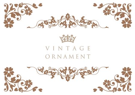 Vintage ornament. Decoration Flourish. Frame.のイラスト素材