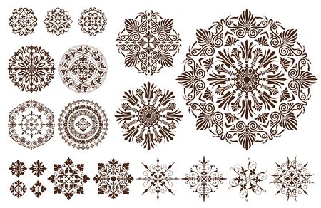 Vintage ornament circle. Decoration Flourish.のイラスト素材