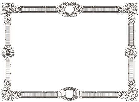 Vintage ornament. Filigree frame.のイラスト素材