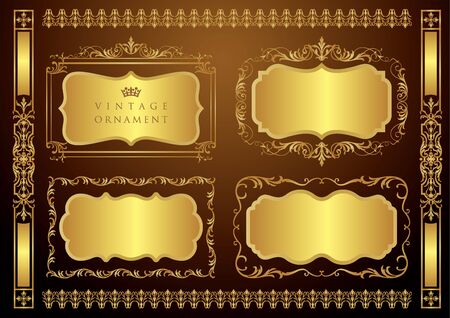 Vintage ornament. Decorative flourish frame.のイラスト素材