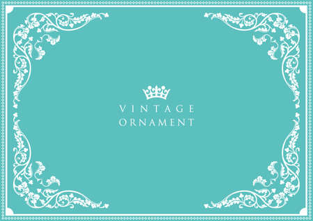 vintage ornament set. borders and frames.のイラスト素材