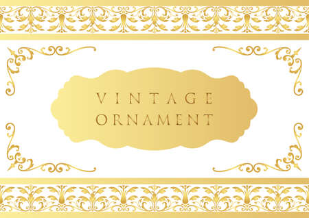 vintage ornament set. borders and frames.のイラスト素材