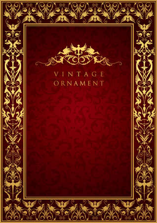 vintage ornament set. borders and frames.のイラスト素材