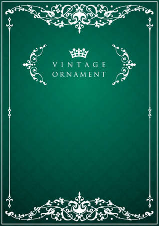 vintage ornament set. borders and frames.のイラスト素材