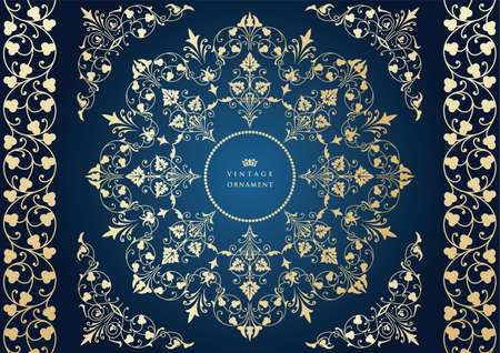 Vintage ornament set. borders and frames.のイラスト素材