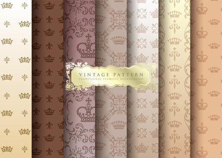 Vintage decorative background. vector seamless pattern.のイラスト素材