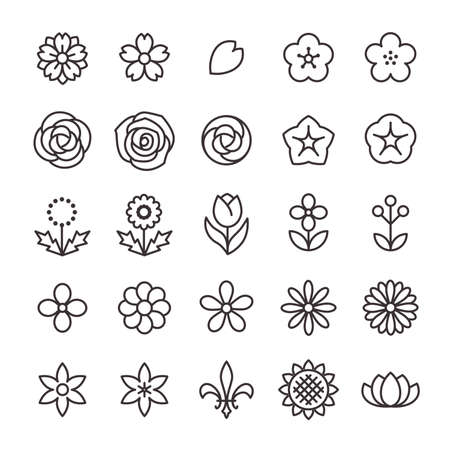 25 Icon Set No.17 (Flower)のイラスト素材