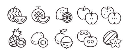 10 Icon Set (Fruit 3)のイラスト素材