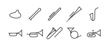 10 icon sets (wind instruments)のイラスト素材