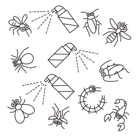 Pest control icon setのイラスト素材
