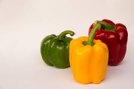 Red, Green and Yellow Peppersの写真素材