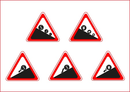 5 road currency signs のイラスト素材
