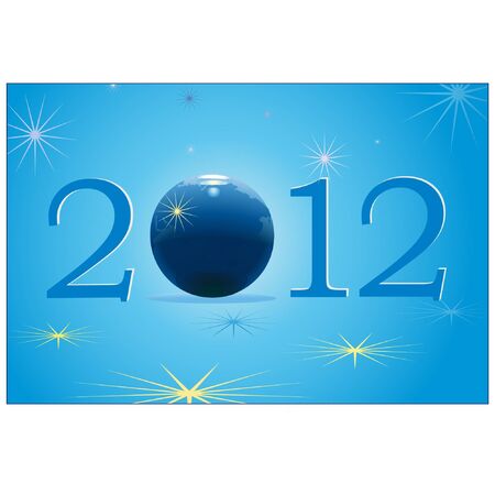 2012 New Year with blue globeのイラスト素材