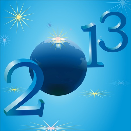 Symbols of 2013 New Year and Earthのイラスト素材