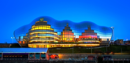 The Sage Gateshead is a centre for musical education, performance and conferences, located in Gateshead on the south bank of the River Tyne, in the North East of Englandのeditorial素材