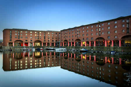 The Albert Dock is a complex of dock buildings and warehouses in Liverpool, England のeditorial素材
