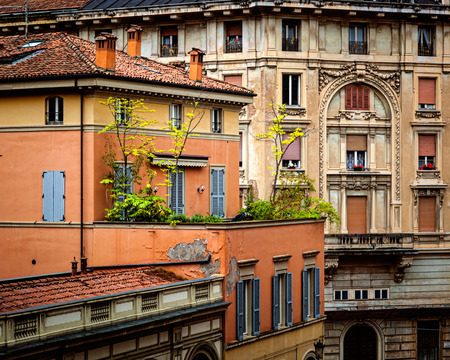 Rustic buildings and house in Bologna Italy.の写真素材