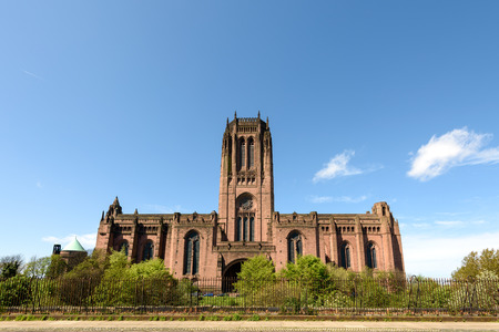 Liverpool Anglican cathedral is the largest church in the UK. It is one of the important landmarks of Liverpool.の写真素材