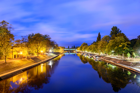 Panoramic view of river Ouse in York, UK.の写真素材