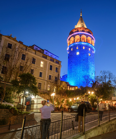 Galata Tower, the high strong-point in  Beyoglu, Istanbul, Turkeyのeditorial素材