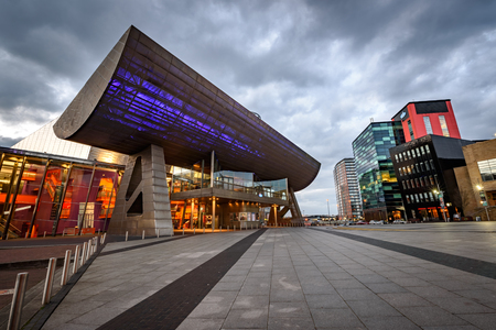 The Lowry is a theatre and gallery complex situated on Pier 8 at Salford Quays, in Salford, Greater Manchester, England.のeditorial素材