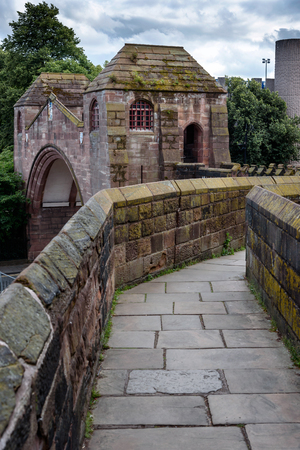 Chester's city walls are the most complete circuit of a Roman and Medieval defensive town wall in Britain.の写真素材