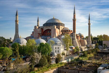 Hagia Sophia is a former Greek Orthodox Christian patriarchal basilica, later an imperial mosque, and now a museum in Istanbul, Turkeyの写真素材