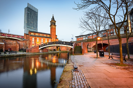 Water way canal area in Manchester ,North west Englandの写真素材
