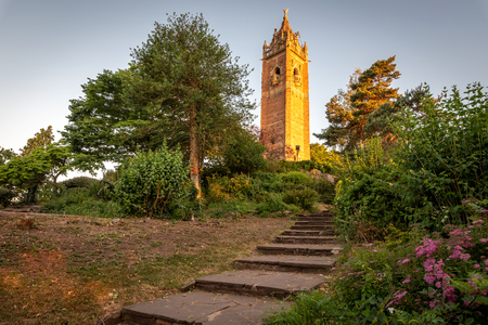 Cabot Tower is a tower in Bristol, England, situated in a public park on Brandon Hill,の写真素材
