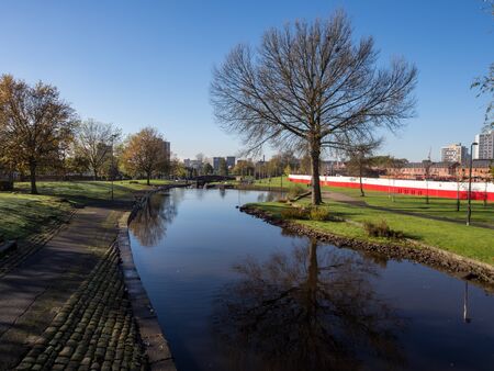 Rochdale Canal in Royles Basin area of Miles Platting in East Manchesterの写真素材