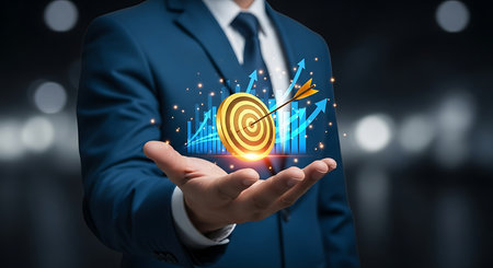 Person holding smartphone with glowing T A X interface and icons taxation finance 2の素材