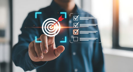 Man in suit touching tablet displaying customer review stars and feedback bubbles rating 2の素材