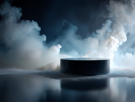 Error: Unsupported file format: D:/JPG\Dark cylindrical podium surrounded by swirling white and blue smoke platform stage.jpgの素材